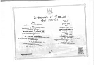 Official Degree Certificate