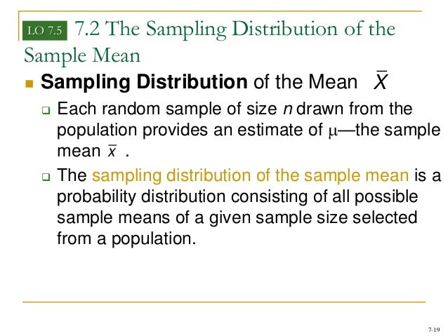 sampling distribution suppose a simple random sample of size n is drawn from a large population with mean