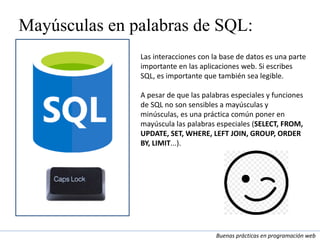 Buenas practicas en programacion web | PPTX