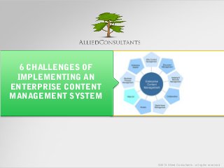 6 CHALLENGES OF
IMPLEMENTING AN
ENTERPRISE CONTENT
MANAGEMENT SYSTEM
©2012 Allied Consultants - all rights reserved
 