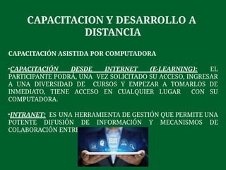 6° CLASE CAPACITACION Y DESARROLLO ORGANIZACIONAL | PPTX