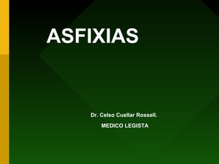 ASFIXIAS
Dr. Celso Cuellar Rossell.
MEDICO LEGISTA
 