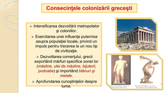 Colonizarea greaca - fenomen complex în istoria grecilor antici | PPT
