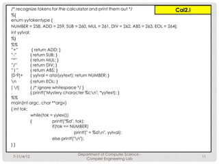 6 compiler lab - Flex | PPTX