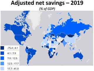 Adjusted net savings – 2019
(% of GDP)
 