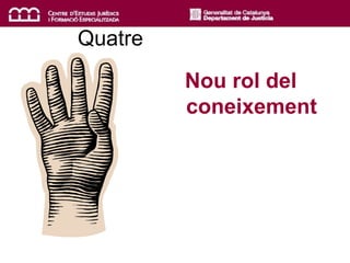 Quatre
Nou rol del
coneixement
 