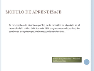 MODULO DE APRENDIZAJE
Rutas de Aprendizaje – Gestión
del Aprendizaje
 