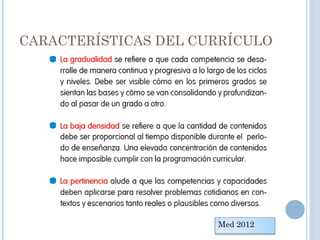 CARACTERÍSTICAS DEL CURRÍCULO
Med 2012
 