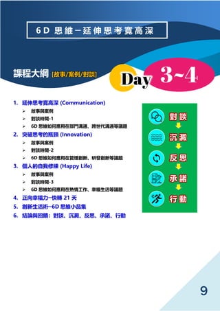 9
n̴V [//Մ]
1. ˼ (Communication)
? c
? Մrg-1
? 6D ˼SΑڲTͨͨh}
2. ͻ˼ƿi (Innovation)
? c
? Մrg-2
? 6D ˼SΑڹ턓¡аlµh}
3. ˵޾ (Happy Life)
? c
? Մrg-3
? 6D ˼SΑڟ鹤Ҹh}
4. ҸD 21 
5. g6D ˼SСƷ
6. YՓcՄա˼ZЄ
6 D ˼ S    ˼    
 Մ
 
 ˼
 Z
 
 
