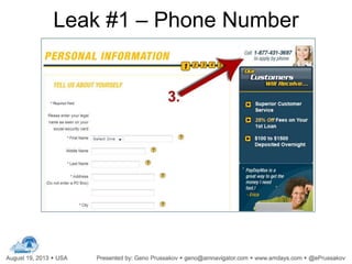 Leak #1 – Phone Number
 