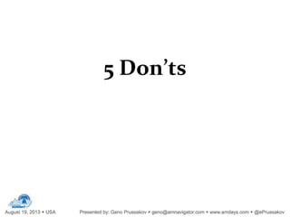 5 Don’ts
 