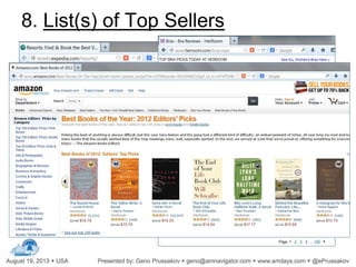 8. List(s) of Top Sellers
 