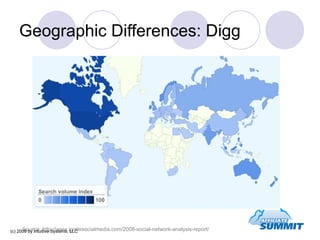 Geographic Differences: Digg Source: http://www.ignitesocialmedia.com/2008-social-network-analysis-report/ (c) 2009 by Int...
