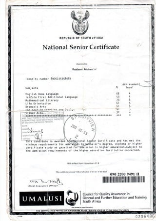 Matric Certificate of Rudzani Mulaudzi.PDF