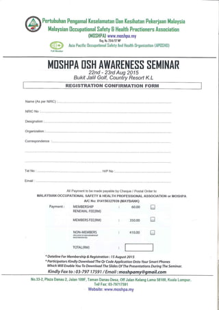MOSHPA OSH Awareness Seminar 2015