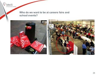 26
Who do we want to be at careers fairs and
school events?
 