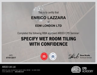 ENRICO LAZZARA
EDM LONDON LTD
07/01/2017
 