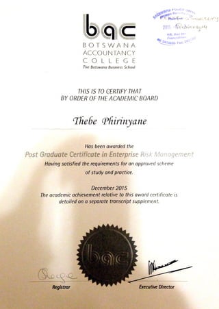 ERM Certificate certified