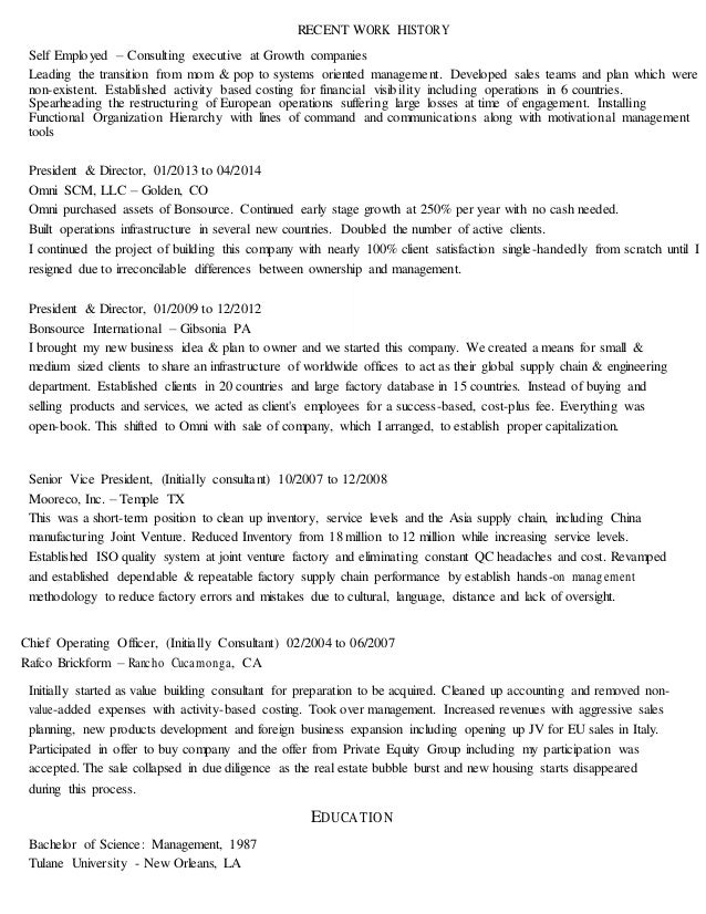 RESUME acc format