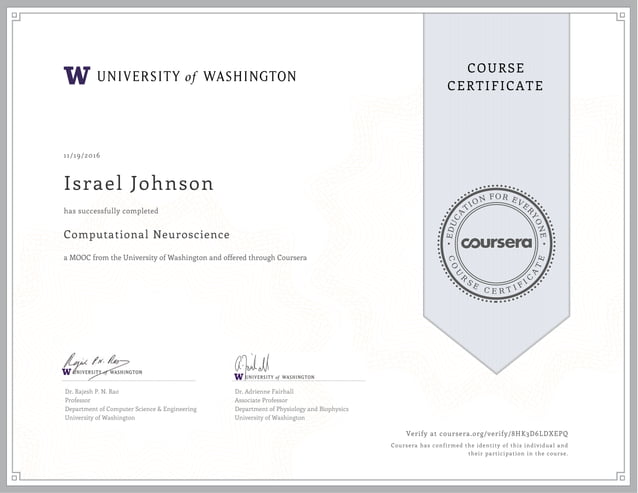 Certificate Computational Neuroscience PDF
