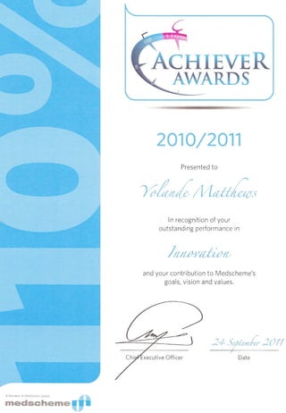 Achiever Award 2011