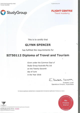 Diploma of Travel and Tourism
