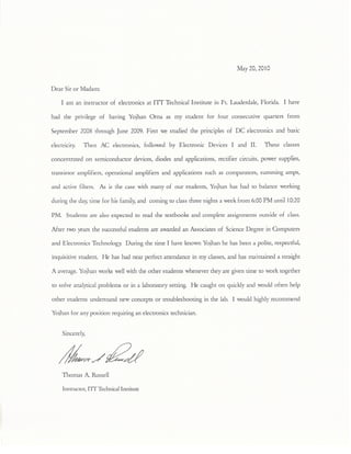 School letter of recommendation
