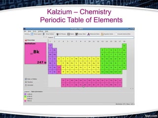 Kalzium – Chemistry
Periodic Table of Elements
 