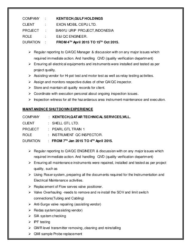 INSTRUMENT QA QC INSPECTOR