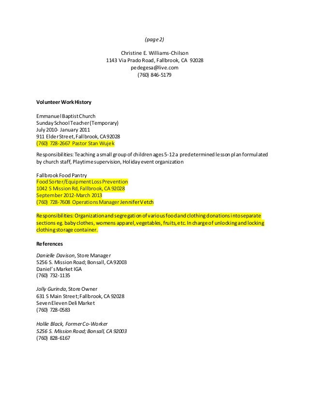 resume for food service worker