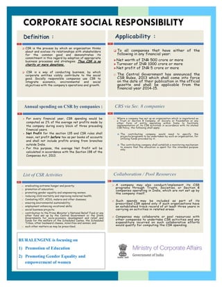 RURALENGINE is focusing on
1) Promotion of Education
2) Promoting Gender Equality and
empowerment of women
CORPORATE SOCIAL RESPONSIBILITY
 