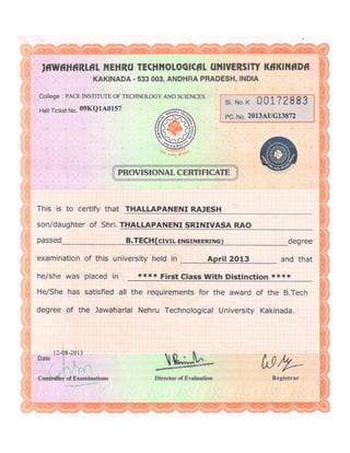 b.tech- provisional certificate