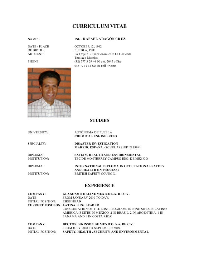curriculum vitae mexico
CV Rafael Aragón Rev 2016 curriculum vitae mexico
CV Rafael Aragón Rev 2016