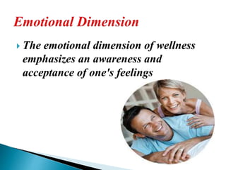  It is a state of physical , mental ,social
and spiritual well being when a person
enjoys an equilibrium state with his
e...