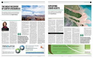 MANAGING WASTE MANAGING WASTE 
EXPLOITING 
THE GREAT RECOVERY LIQUID ASSETS 
OF EARTH’S RESOURCES 
Once considered a source of pollution, 
waste water now has fresh potential, 
writes Sarah Murray 
WASTE WATER 
ȖȖWith global water stress an 
increasing worry to companies, 
governments and others, atten-tion 
is focusing on how to conserve 
this precious natural resource. 
However, as materials scarcity 
becomes more evident, another 
question is now on the lips of cor-porate 
leaders and policymakers – 
what value can be extracted from 
waste water? 
Of course, part of the challenge 
is to prevent water from being 
wasted in the first place. The oil 
industry, for example, generates 
large volumes of waste water. 
“They separate the oil and water, 
and inject it back into a salt water 
disposal well a mile underground 
and it’s never used,” explains 
James Wood, chairman and chief 
executive of US-based ThermoEn-ergy. 
Share and discuss online at raconteur.net 
“That’s fine where you have 
enough water. But it’s not so good 
in west Texas, where they have 
very bad drought conditions.” 
ThermoEnergy’s flash vacuum 
distillation technology is a phys-ical- 
chemical process that uses 
temperature and reduced pres-sure 
to separate chemicals, metals 
and nutrients from waste water. 
This technology, argues Mr Wood, 
could be used to turn the waste 
water produced by the extractive 
industries into water that could 
be used by farmers, particularly in 
areas of drought. 
However, waste water contains 
rich seams of chemicals and min-erals, 
from nitrogen and phospho-rus 
to propylene glycol and heavy 
metals. Once viewed merely as a 
costly or even toxic problem to be 
dealt with, waste water and the 
materials it contains are increas-ingly 
being viewed as a means of 
creating value. 
Nitrogen and phosphorus, for 
example, can create purification 
and algae blooms in waterways. Yet 
they are also valuable materials in 
the manufacture of fertiliser. 
For this reason, Vancouver-based 
Ostara Nutrient Recovery Tech-nologies 
has developed a way of 
recovering phosphorus and nitro-gen 
from municipal and industrial 
waste water, and transforms them 
into fertiliser. 
“The technology is very much 
geared towards making a market-able 
product,” says Phillip Abrary, 
Ostara president and chief execu-tive. 
“We’ve changed our mindset 
from seeing these things as a 
source of pollution to developing 
technologies that can take them 
out and turn them into something 
with the same or greater value.” 
Many of Ostara’s clients are 
municipalities for whom the 
appeal is that they are able to 
tackle pollution on several fronts. 
While the technology enables 
the cleaning of waste water, the 
The myth that our Earth can provide the human 
race with unlimited natural resources has been 
well and truly busted, says Sophie Thomas 
Sophie Thomas is co-director 
of design at the RSA and 
project director of The Great 
Recovery programme 
OPINION 
ȖȖThe rising cost and restricted 
supply of materials that go into 
making the products we use every 
day is creating a global race for sup-plies 
of oil, gas, water, metals and 
minerals, and fuelling geo-political 
conflicts around the world. 
And yet more than 30 tonnes of 
waste are produced for every one 
tonne of products reaching the 
consumer, 90 per cent of which 
are thrown away – mostly into 
landfill – within six months of 
purchase, according to the World 
Economic Forum. 
This linear model of “take-make-dispose” 
is lending new meaning 
to the concept of fast-moving 
consumer goods and is throwing up 
major economic, social and envi-ronmental 
challenges. 
Ever since the Industrial Revolu-tion, 
businesses have pursued the 
model of “more, faster, cheaper”, 
but now, with growing extraction 
costs, increasingly volatile markets 
and the spectre of climate change 
upon us, it is time to rethink our 
basic systems of demand and sup-ply, 
manufacture and disposal. 
The Great Recovery project was 
born at the RSA in 2012 in response 
to some of these global pressures. 
Along with my RSA co-director of 
design Nat Hunter, I set out to dis-cover 
what role design could play in 
the re-programming of our linear 
methods of production in order to 
achieve something altogether more 
circular, a system where products 
are continuously reused, repaired 
or reprocessed. 
As a communications designer for 
many years, experience had taught 
me that much of our waste was, in 
essence, a design flaw. European 
Commission estimates show that 
more than 80 per cent of a product’s 
environmental impact is deter-mined 
at the design stage, largely 
through a lack of understanding, an 
uncaring brief and the lack of incen-tives 
to do anything differently. 
The Great Recovery set out to 
challenge the case for “business 
as usual” by providing a space in 
which designers can come together 
with policymakers, manufactur-ers, 
academics, waste managers, 
chemists, retailers and consumers 
to understand the challenges, and 
co-create the new processes and 
products that will be needed in a 
circular economy. 
Over the last 18 months, we have 
been building these collaborative 
networks and using the practi-cal 
lens of the design industry to 
focus on some of the problems and 
opportunities involved in “closing 
the loop”. 
Our programme of workshops 
and events set in the industrial 
landscapes of recovery and recy-cling 
facilities, disused tin mines 
and materials research labs has 
brought people from across all sec-tors 
to participate in “tear down” 
and “design up” sessions. 
By literally pulling products off 
the recycling pile and taking them 
apart to understand how they are 
currently designed, manufactured 
and disposed, and then trying to 
redesign and rebuild them around 
our four design models for circular-ity, 
we learnt some valuable lessons: 
»» The role of design is crucial to 
circularity, but very few designers 
understand or think about what 
happens to the products and services 
they design at the end of their life; 
»» New business models are needed 
to support the circular economy; 
»» The ability to track and trace 
materials is key to reverse engi-neering 
our manufacturing pro-cesses 
and closing the loop; 
»» Smarter logistics are required, 
based on better information; 
»» Building new partnerships 
around the supply chain and 
knowledge networks is critical. 
This first phase of work also sup-ported 
the Technology Strategy 
Board, which has invested £1.25 
million into a range of feasibility 
studies proposed by business-led 
groups and collaborative design 
partners, through its New Designs 
on a Circular Economy competition. 
The inaugural 2014 Resource 
exhibition sees the launch of the 
next phase of work for The Great 
Recovery in a two-year programme 
that will bring together material-science 
innovators, design experts, 
leading manufacturers, and cru-cially, 
end-of-life specialists to 
explore the relationships between 
design, materials and waste. 
Our growing “re-materials” 
library will be a tangible way for 
people to experience the innova-tions 
and challenges associated 
with circular-economy thinking: 
we may have efficient recycling 
facilities to reprocess certain mate-rials, 
for instance, but how are we 
innovating to create longer-lasting 
products or redesigning business 
models for service or leasing? 
In a move to nurture disruptive 
thinking across the network, we 
will be developing short-term 
immersive design residencies that 
can set up inside recovery facilities 
around the UK. The design teams 
will be there to observe and expe-rience 
the complexity of recovery 
systems, and to help inform think-ing 
around current waste streams 
and new product designs. 
As well as building our online 
platform and expanding our net-work 
with events and investiga-tions, 
we will be establishing the 
first innovation hub in central 
London. The hub will be a physical 
focus for the exchange of ideas, 
prototyping and experimentation, 
and will also host bespoke business 
workshops and consultations. 
The Great Recovery is part of 
the Action Research Centre at the 
Royal Society for the Encourage-ment 
of the Arts, Manufacture 
and Commerce (RSA) and is 
supported by the Technology 
Strategy Board 
With growing extraction costs, 
increasingly volatile markets and 
the spectre of climate change upon 
us, it is time to rethink our basic 
systems of demand and supply, 
manufacture and disposal 
industries such as agriculture, 
chemicals, paper production and 
textiles. 
With demand for raw materi-als 
rising, along with the price of 
these commodities, more of these 
kinds of technologies are likely to 
emerge. “As a growing population 
around the world, we need more 
of the things that we’re consuming 
and discarding – that’s a continu-ous 
trend,” says Mr Abrary. “So a 
sustainable source of materials 
and basic elements is key.” 
Often the extraction of materials 
from water is driven by legislation 
primarily designed to conserve 
water, preserve clean water or 
safely dispose of waste water 
fertiliser Ostara produces with 
the recovered phosphorus and 
nitrogen is a slow-release product 
that, because it does not dissolve 
in water, prevents the run off of 
chemicals into surrounding rivers 
and waterways. 
Often the extraction of materi-als 
from water is driven by legis-lation 
primarily designed to con-serve 
water, preserve clean water 
or safely dispose of waste water. 
ThermoEnergy, for instance, 
developed its waste water treat-ment 
technology in New England 
after the introduction of federal 
standards for drinking water. 
The legislation – the National 
Pollutant Discharge Elimination 
System – requires a disposal per-mit 
for any water being put into a 
sewerage system. 
In New England, with a vibrant 
metal-plating industry, the legis-lation 
created demand for tech-nology 
that could clean dissolved 
metals, such as chrome, nickel 
and zinc, from the water these 
companies use in the metal-plating 
process. 
However, a second benefit of 
ThermoEnergy’s technology has 
emerged. “The metal-plating 
industry now uses this machine 
to recover metals they otherwise 
would have thrown away,” says 
Mr Wood. 
Another use is in extracting gly-col 
used in the de-icing fluid that 
is sprayed on to planes at airports 
during freezing weather. “You have 
this flow back of water, from which 
they look to recover the chemicals 
because they are valuable,” he says. 
Another extremely valuable com-modity 
that can be extracted 
from water is alginate. In the 
Netherlands, Delft University of 
Technology and a consortium of 
partners have developed Nereda, 
a low-energy technology that 
makes minimal use of chemicals to 
extract alginate from waste water. 
The alginate is currently used 
in food and medical products, but 
could also potentially be used in 
14 raconteur.net twitter: @raconteur raconteur.net twitter: @raconteur 15 
 