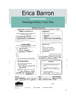 21
Erica Barron
Discharge/Safety Crisis Plan
 