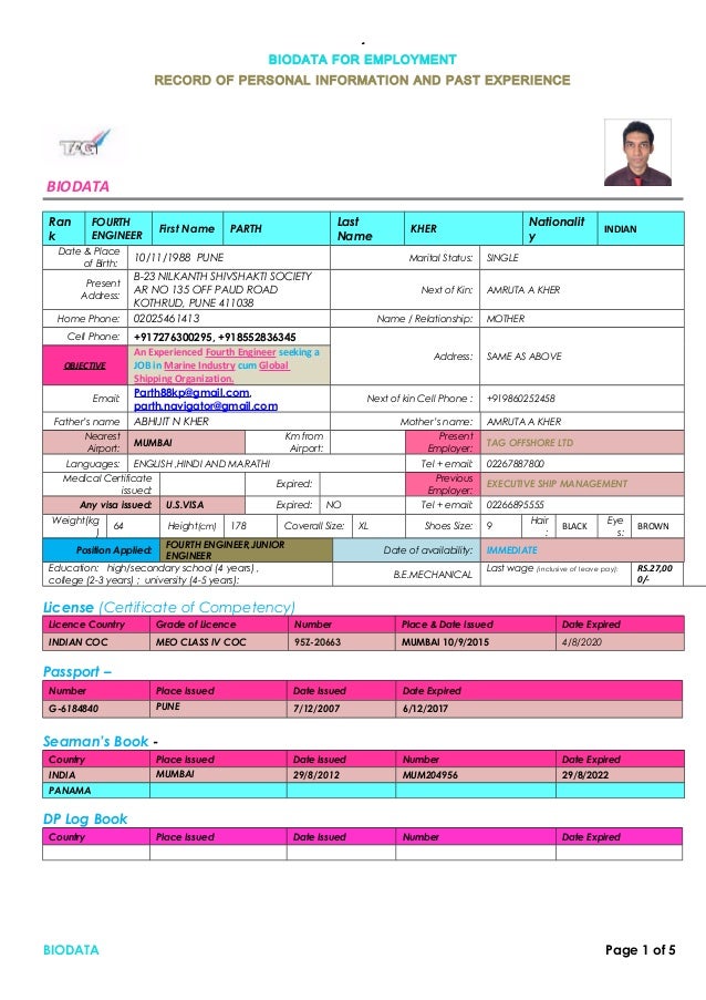 seafarer s application form