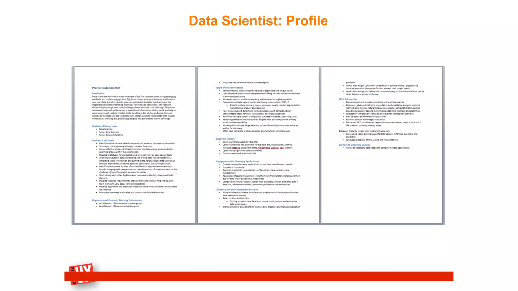 Data Scientist: Profile
 
