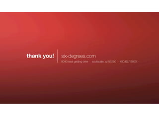thank you!   six-degrees.com
             8040 east gelding drive   scottsdale, az 85260   480.627.9850
 