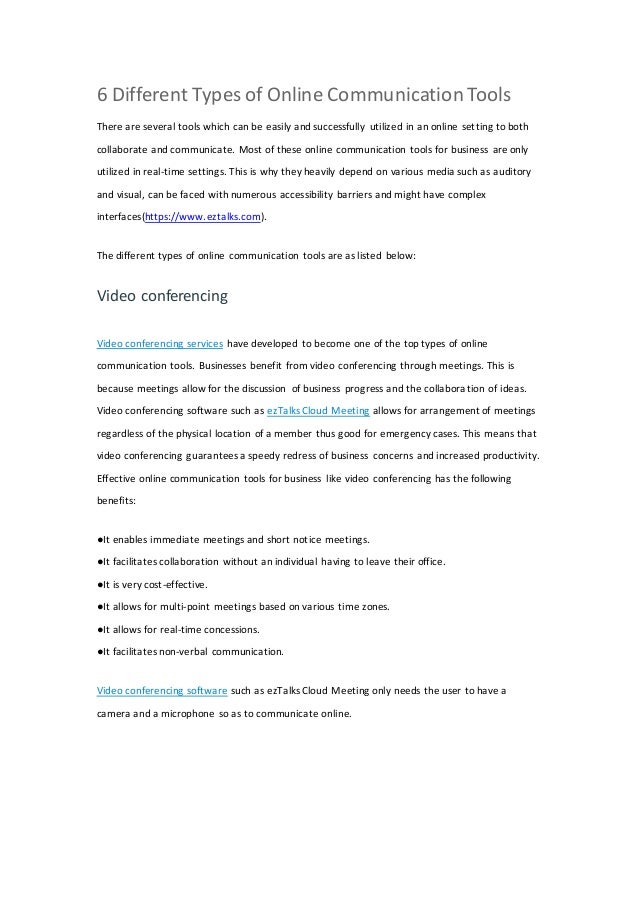 6 Different Types Of Online Communication Tools