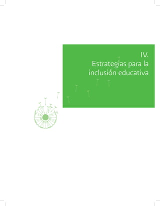 IV.
Estrategias para la
inclusión educativa
 
