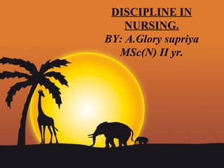 DISCIPLINE IN NURSING. BY: A.Glory supriya MSc(N) II yr. 