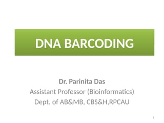 Comprehensive Overview of DNA Barcoding for Species Identification and ...