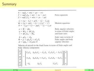 Summary
M. Peet Lecture 9: 22 / 24
 