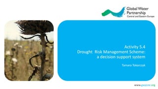 www.gwpcee.org
Activity 5.4
Drought Risk Management Scheme:
a decision support system
Tamara Tokarczyk
 