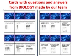 Cards with questions and answers
from BIOLOGY made by our team
 