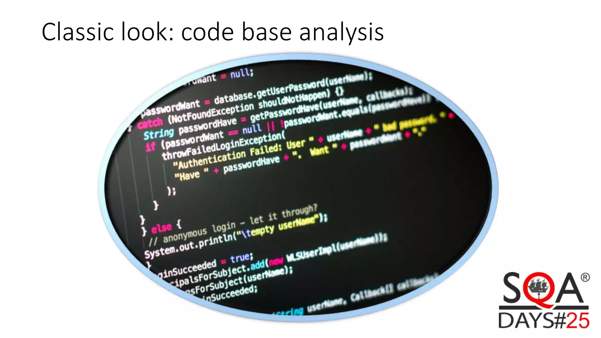 Classic look: code base analysis 