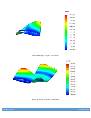 MAE 154B PROJECT RYAN, AGRAJ, KEVIN
Figure 44 Mode-4 Frequency-55.554 Hz
Figure 45 Mode-5 Frequency- 99.968 Hz
 