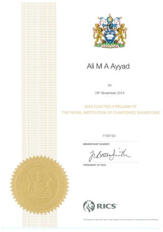 Ali Ayyad Fellowship of the FRICS