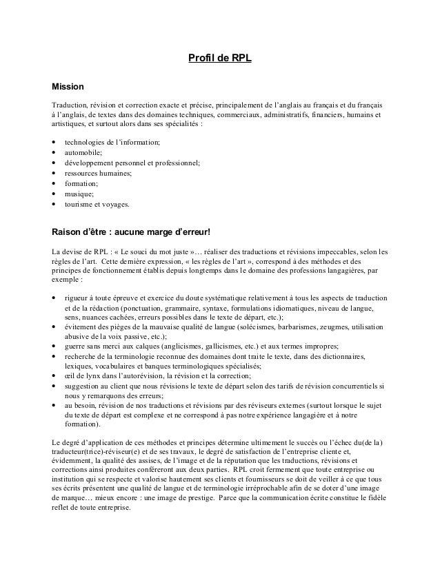 Profil d'entreprise